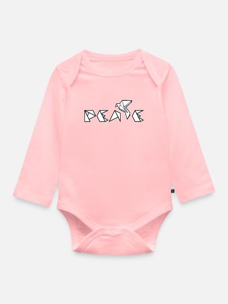 peace - Baby Bio-Langarm-Body - Rosa