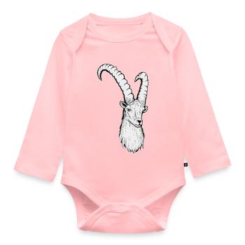 Steinbock Sternzeichen - Baby Bio-Langarm-Body - Rosa - Vorne