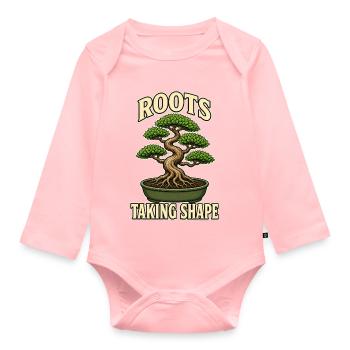 ROOTS TAKING SHAPE Pflanzen - Baby Bio-Langarm-Body - Rosa - Vorne