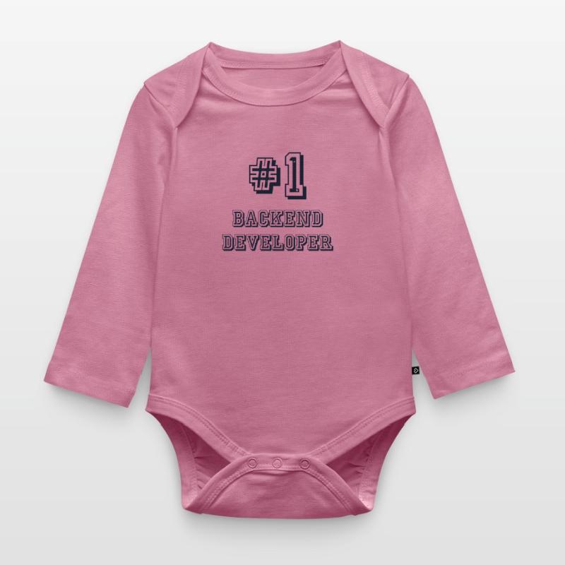 #1 Backend Developer Coder Engineer Software Organic Longsleeve Baby Bodysuit