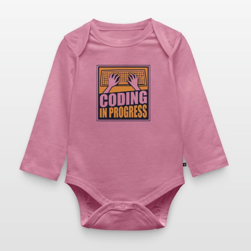 Coding In Progress Software Engineer Developer Organic Longsleeve Baby Bodysuit