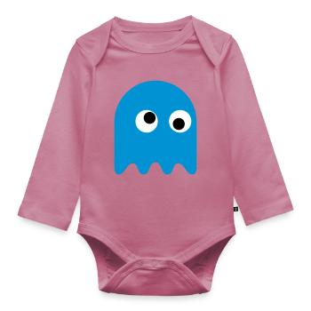Game Classics Ghost - Organic Longsleeve Baby Bodysuit - mauve - Front