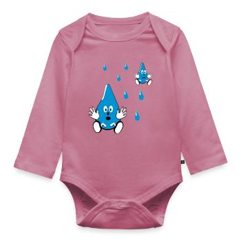 Kleine Wassertropfen Freunde - Baby Bio-Langarm-Body - Mauve - Vorne