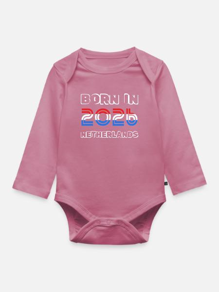 Geboren 2026 - Baby Bio-Langarm-Body - Mauve