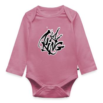 Lettrage King Graffiti - Body Bébé bio manches longues - mauve - Devant
