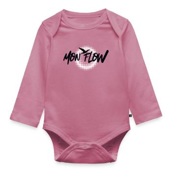 Mon Flow – Freedom & Flow in a modern design - Organic Longsleeve Baby Bodysuit - mauve - Front