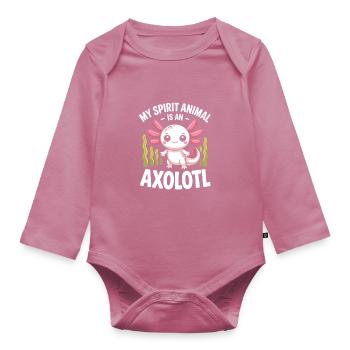 Axolotl Spirit Animal Tee - Organic Longsleeve Baby Bodysuit - mauve - Front