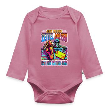 Neon Skelett Zeh Zettel - Baby Bio-Langarm-Body - Mauve - Vorne