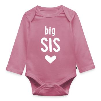 big sis - Organic Longsleeve Baby Bodysuit - mauve - Front