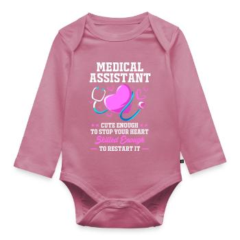 Arzthelferin MFA - Baby Bio-Langarm-Body - Mauve - Vorne