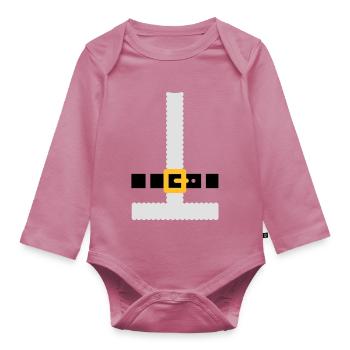 Costume Père Noël - Body Bébé bio manches longues - mauve - Devant