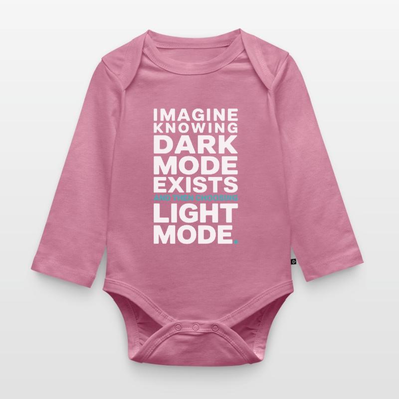 Le mode sombre existe Programmeur IT Nerd Coder Office Body Bébé bio manches longues
