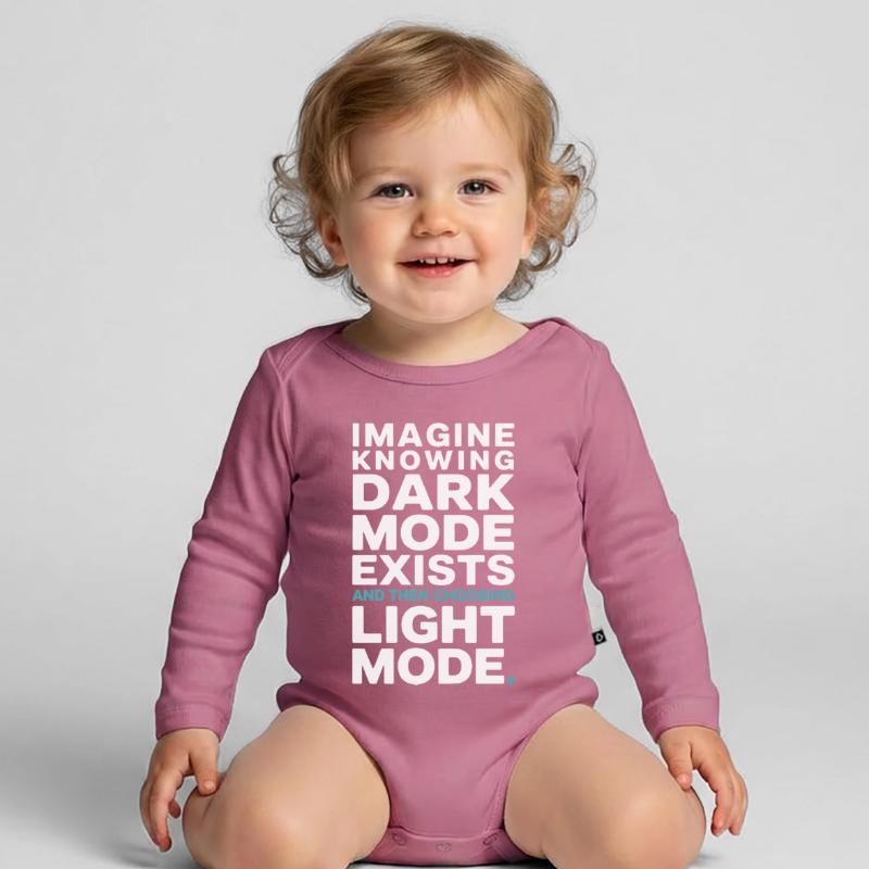 Le mode sombre existe Programmeur IT Nerd Coder Office Body Bébé bio manches longues