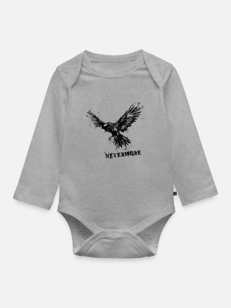 Nevermore - Baby Bio-Langarm-Body - Grau meliert