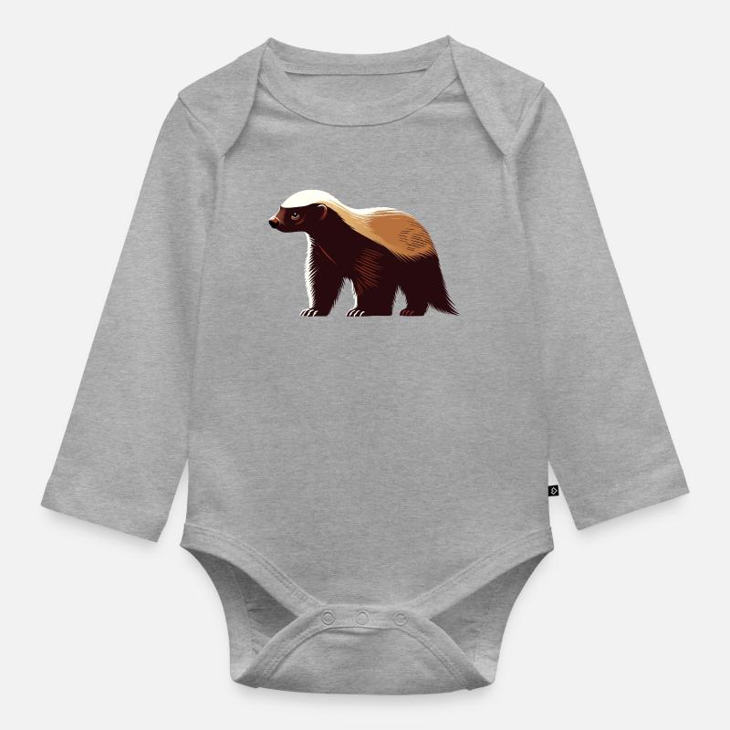 Ratel - Body Bébé bio manches longues - gris chiné