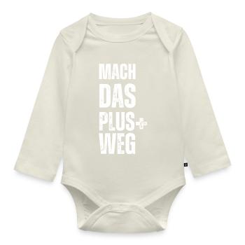 Motivierendes Druckdesign mit positivem Spruch - Baby Bio-Langarm-Body - Naturweiß - Vorne