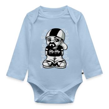 Hip hop fan - Body Bébé bio manches longues - bleu clair - Devant