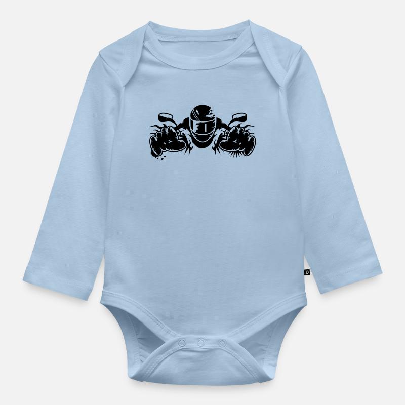 conduire une moto - Body Bébé bio manches longues - bleu clair