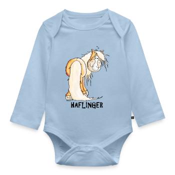 Happy Haflinger - Organic Longsleeve Baby Bodysuit - light blue - Front