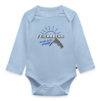 Fun Party Spruch Statement Shirt Feierabend (25) - Baby Bio-Langarm-Body - Hellblau - Vorne