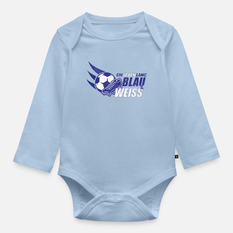 Blau & Weiss ein Leben Lang Geschenkidee - Baby Bio-Langarm-Body - Hellblau