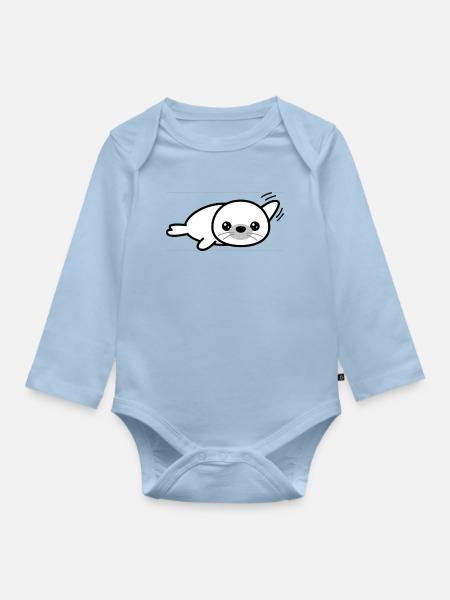 Robbe - Baby Bio-Langarm-Body - Hellblau