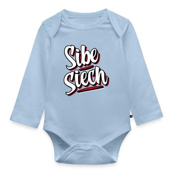 Sibe Siech Schweizerdeutsch Mundart - Baby Bio-Langarm-Body - Hellblau - Vorne