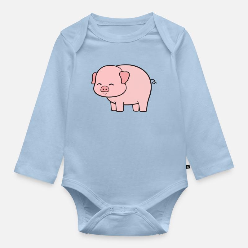 Cochons Cochons - Body Bébé bio manches longues - bleu clair