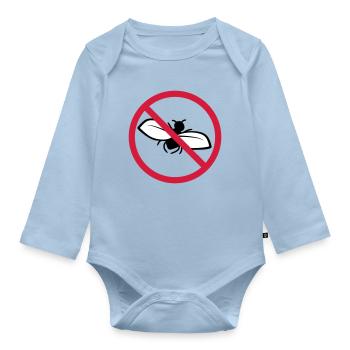 Fly Forbidden Shield - Organic Longsleeve Baby Bodysuit - light blue - Front