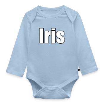 Iris - Body Bébé bio manches longues - bleu clair - Devant