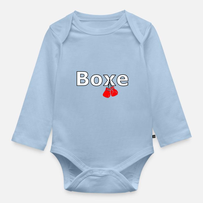 Boxe - Body Bébé bio manches longues - bleu clair