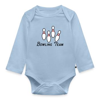 Bowling Team - Organic Longsleeve Baby Bodysuit - light blue - Front