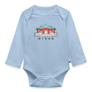 Japan, Shinto Shrine Koshikiiwa, Kansai Region - Organic Longsleeve Baby Bodysuit - light blue - Front