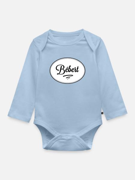 Bébert - Body Bébé bio manches longues - bleu clair