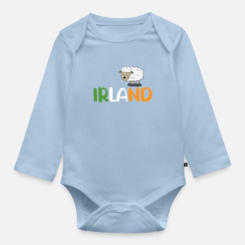 Moutons d’Irlande - Body Bébé bio manches longues - bleu clair