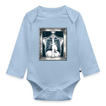 Medizinische Kunst Thoraxmalerei Radiologie - Baby Bio-Langarm-Body - Hellblau - Vorne