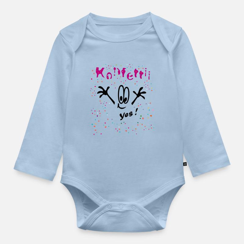 Konfetti Karneval Comic - Baby Bio-Langarm-Body - Hellblau