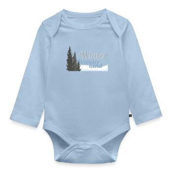 Winter Wonderland Trees - Baby Bio-Langarm-Body - Hellblau - Vorne
