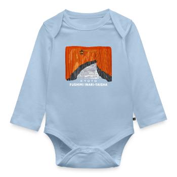 Kyoto, Red Torii, Fushimi Inari Taisha, Japan - Organic Longsleeve Baby Bodysuit - light blue - Front