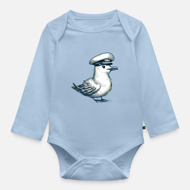 Möwe - Baby Bio-Langarm-Body - Hellblau