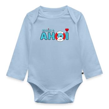 Moin and Ahoy - Organic Longsleeve Baby Bodysuit - light blue - Front