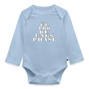 Trial phase - Organic Longsleeve Baby Bodysuit - light blue - Front