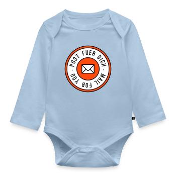 Post fuer dich dreifarbig - Baby Bio-Langarm-Body - Hellblau - Vorne