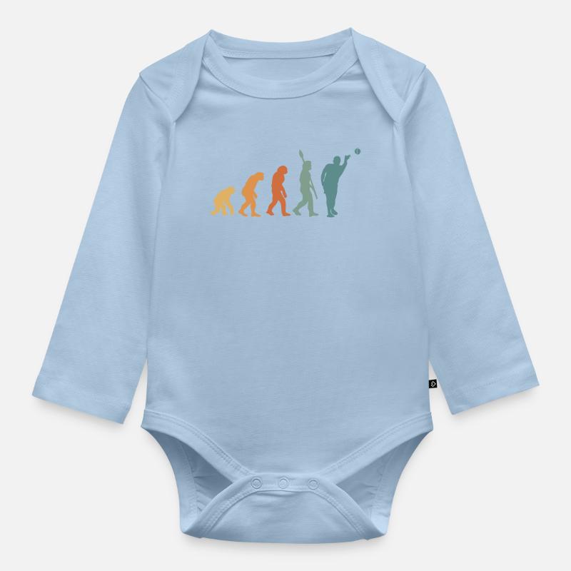 Pétanque Evolution Retro - Baby Bio-Langarm-Body - Hellblau