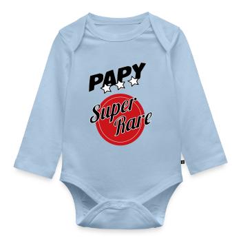Papy super rare - Body Bébé bio manches longues - bleu clair - Devant