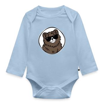 Cool Bear - Organic Longsleeve Baby Bodysuit - light blue - Front