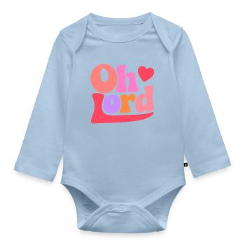Oh Lord - Baby Bio-Langarm-Body - Hellblau - Vorne