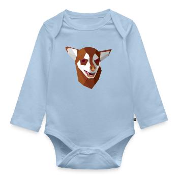Geometric anxious Chihuahua - Organic Longsleeve Baby Bodysuit - light blue - Front