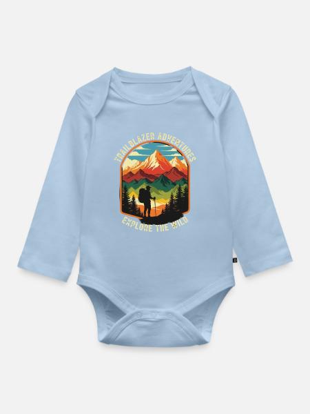 Bergsteiger - Baby Bio-Langarm-Body - Hellblau