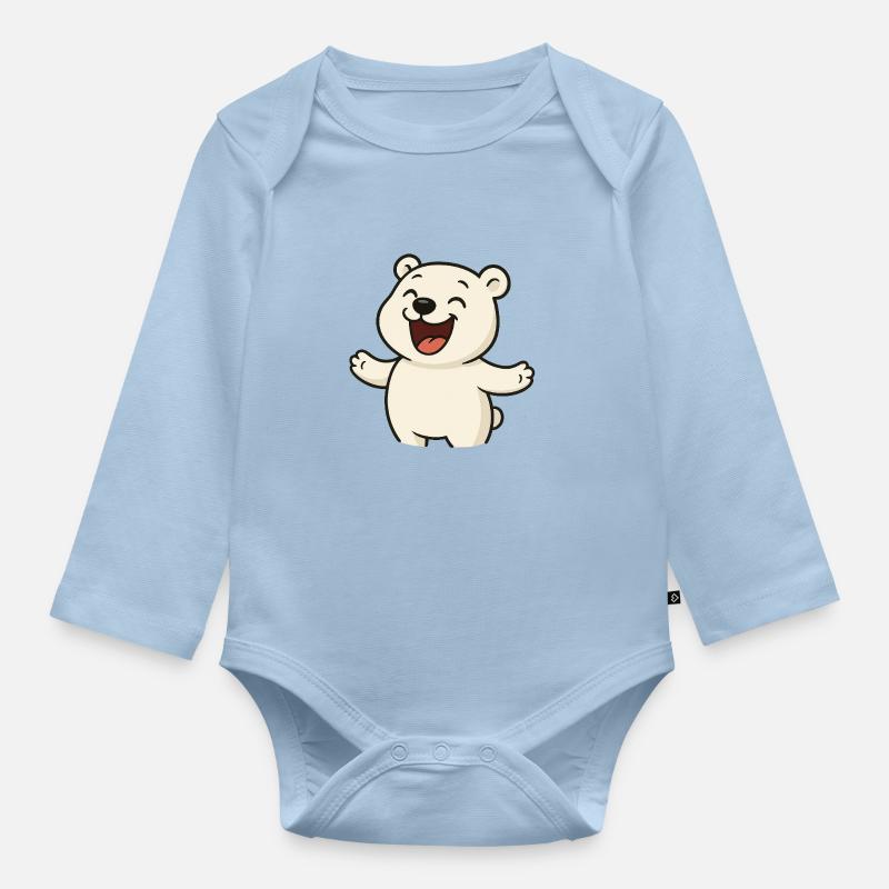 Lachender_Eisbaer - Body Bébé bio manches longues - bleu clair
